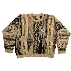 Vintage 90s COOGI Classic Men's Size Large 3D Textured Knit Sweater Biggie Cosby